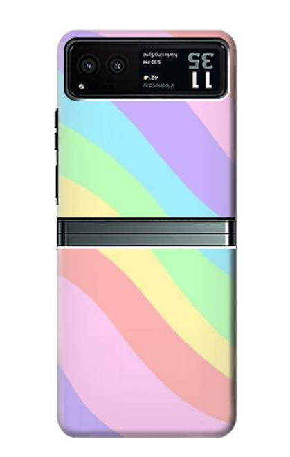 S3810 パステルユニコーンサマー波 Pastel Unicorn Summer Wave Motorola Razr 40 バックケース、フリップケース・カバー