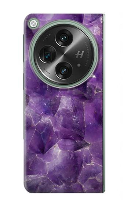 S3713 パープルクォーツアメジストグラフィックプリント Purple Quartz Amethyst Graphic Printed OnePlus OPEN バックケース、フリップケース・カバー