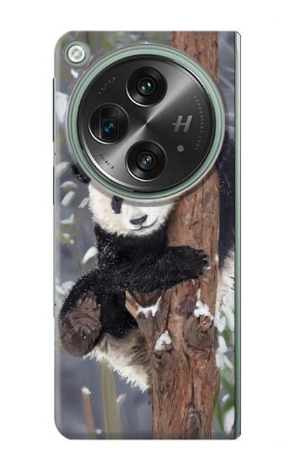 S3793 かわいい赤ちゃん雪パンダのペイント Cute Baby Panda Snow Painting OnePlus OPEN バックケース、フリップケース・カバー