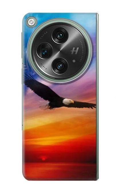 S3841 白頭ワシ カラフルな空 Bald Eagle Flying Colorful Sky OnePlus OPEN バックケース、フリップケース・カバー