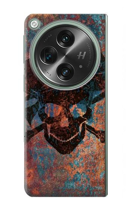 S3895 海賊スカルメタル Pirate Skull Metal OnePlus OPEN バックケース、フリップケース・カバー