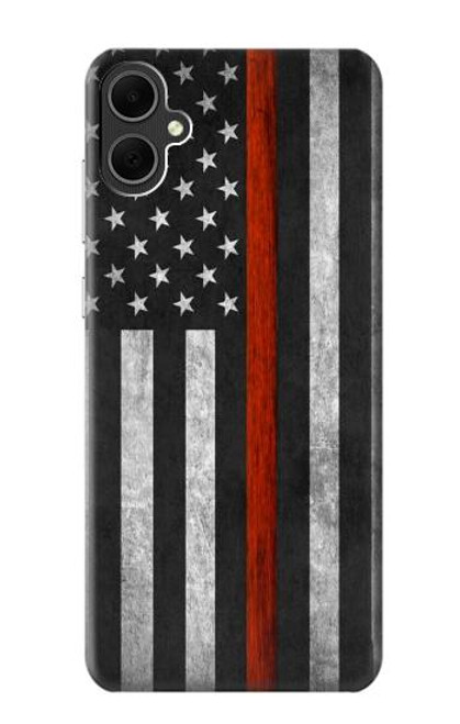 S3472 消防士細い赤線旗 Firefighter Thin Red Line Flag Samsung Galaxy A05 バックケース、フリップケース・カバー