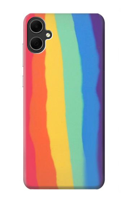 S3799 かわいい縦水彩レインボー Cute Vertical Watercolor Rainbow Samsung Galaxy A05 バックケース、フリップケース・カバー