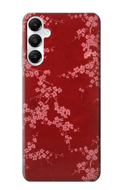S3817 赤い花の桜のパターン Red Floral Cherry blossom Pattern Samsung Galaxy A05s バックケース、フリップケース・カバー