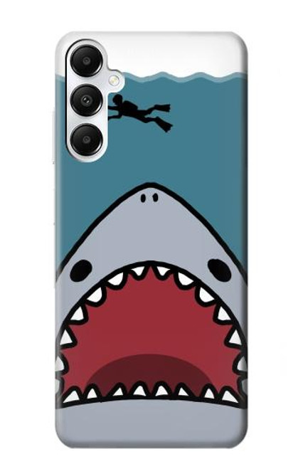 S3825 漫画のサメの海のダイビング Cartoon Shark Sea Diving Samsung Galaxy A05s バックケース、フリップケース・カバー