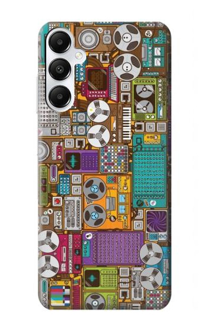 S3879 レトロな音楽の落書き Retro Music Doodle Samsung Galaxy A05s バックケース、フリップケース・カバー