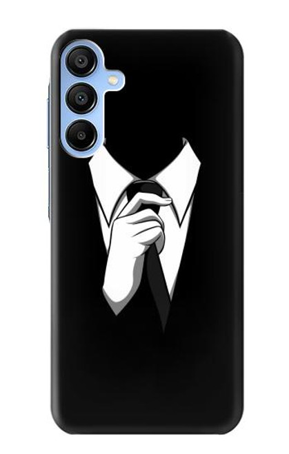 S1591 ブラックスーツで匿名の男 Anonymous Man in Black Suit Samsung Galaxy A15 5G バックケース、フリップケース・カバー