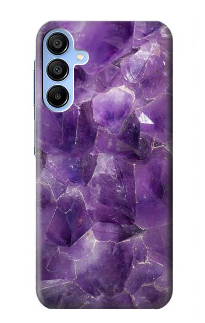 S3713 パープルクォーツアメジストグラフィックプリント Purple Quartz Amethyst Graphic Printed Samsung Galaxy A15 5G バックケース、フリップケース・カバー