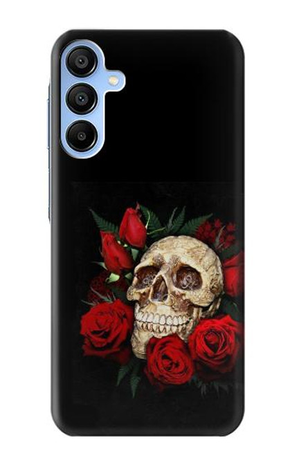 S3753 ダークゴシックゴススカルローズ Dark Gothic Goth Skull Roses Samsung Galaxy A15 5G バックケース、フリップケース・カバー