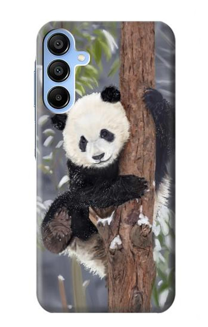 S3793 かわいい赤ちゃん雪パンダのペイント Cute Baby Panda Snow Painting Samsung Galaxy A15 5G バックケース、フリップケース・カバー