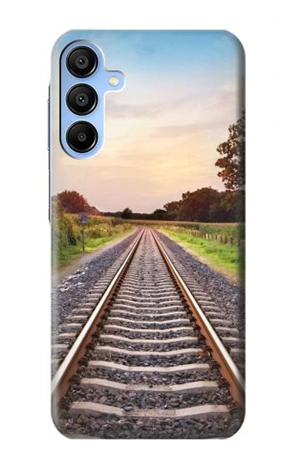 S3866 鉄道直線線路 Railway Straight Train Track Samsung Galaxy A15 5G バックケース、フリップケース・カバー