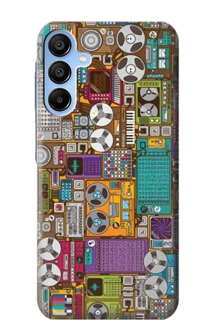 S3879 レトロな音楽の落書き Retro Music Doodle Samsung Galaxy A15 5G バックケース、フリップケース・カバー