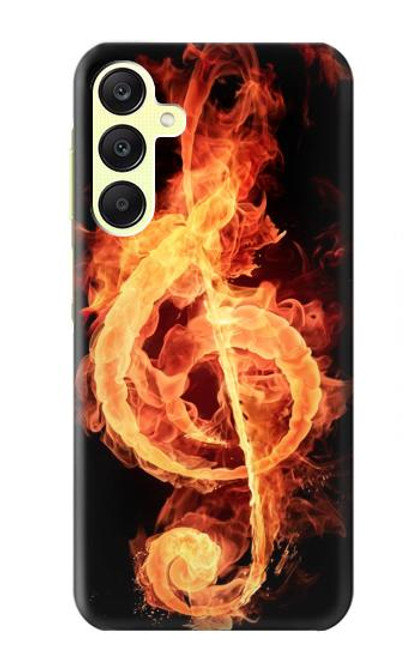 S0493 音楽ノート火災 Music Note Burn Samsung Galaxy A25 5G バックケース、フリップケース・カバー