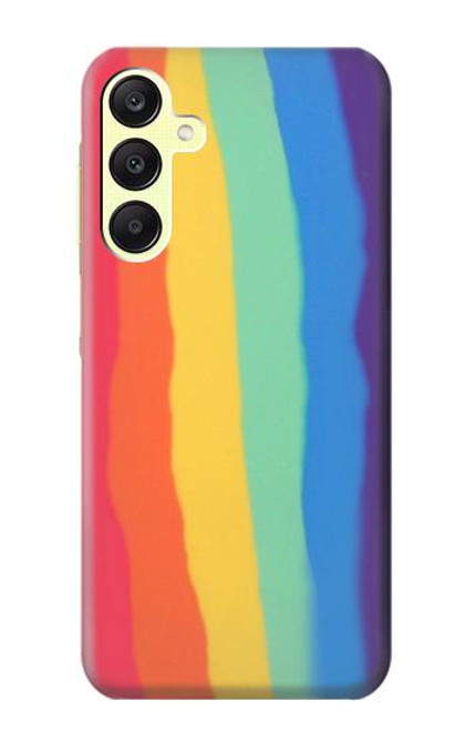 S3799 かわいい縦水彩レインボー Cute Vertical Watercolor Rainbow Samsung Galaxy A25 5G バックケース、フリップケース・カバー