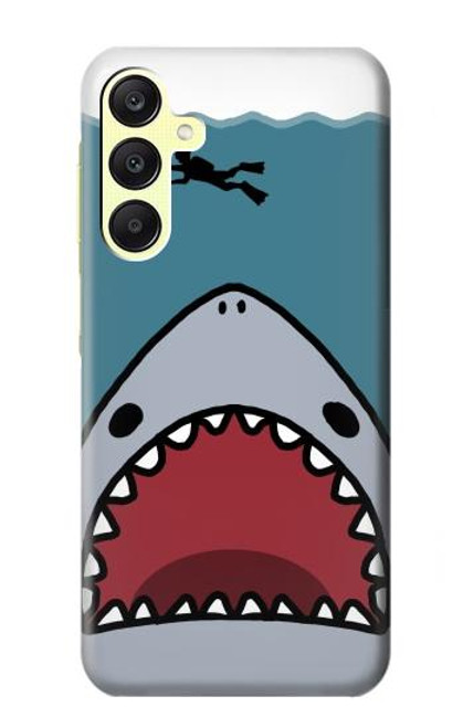 S3825 漫画のサメの海のダイビング Cartoon Shark Sea Diving Samsung Galaxy A25 5G バックケース、フリップケース・カバー
