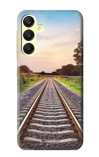 S3866 鉄道直線線路 Railway Straight Train Track Samsung Galaxy A25 5G バックケース、フリップケース・カバー