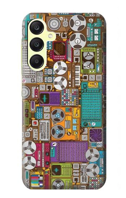 S3879 レトロな音楽の落書き Retro Music Doodle Samsung Galaxy A25 5G バックケース、フリップケース・カバー