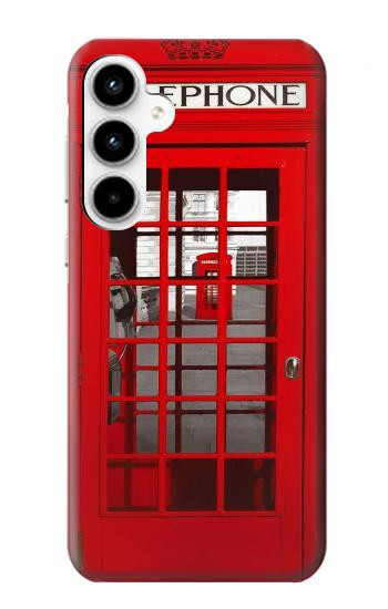 S0058 ロンドン〔イギリス〕の赤い電話ボックス Classic British Red Telephone Box Samsung Galaxy A35 5G バックケース、フリップケース・カバー
