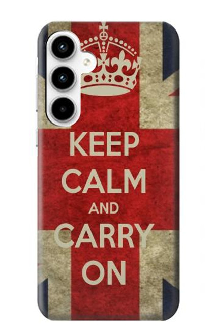 S0674 冷静に、戦い続けよ Keep Calm and Carry On Samsung Galaxy A35 5G バックケース、フリップケース・カバー