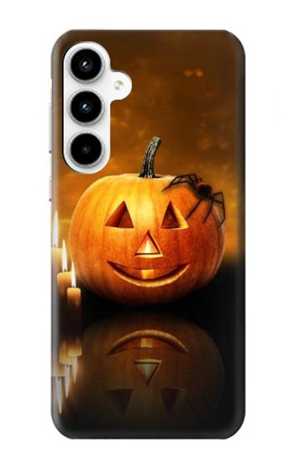 S1083 南瓜 蜘蛛 蝋燭 ハロウィーン Pumpkin Spider Candles Halloween Samsung Galaxy A35 5G バックケース、フリップケース・カバー