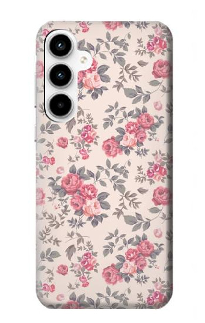 S3095 ヴィンテージ・バラ Vintage Rose Pattern Samsung Galaxy A35 5G バックケース、フリップケース・カバー
