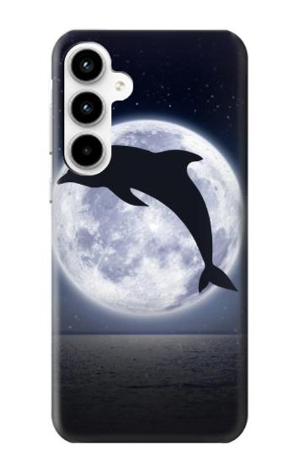 S3510 ドルフィン Dolphin Moon Night Samsung Galaxy A35 5G バックケース、フリップケース・カバー