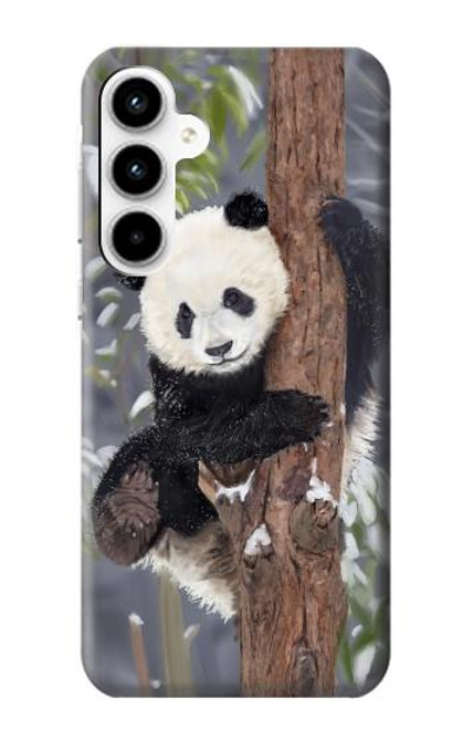 S3793 かわいい赤ちゃん雪パンダのペイント Cute Baby Panda Snow Painting Samsung Galaxy A35 5G バックケース、フリップケース・カバー