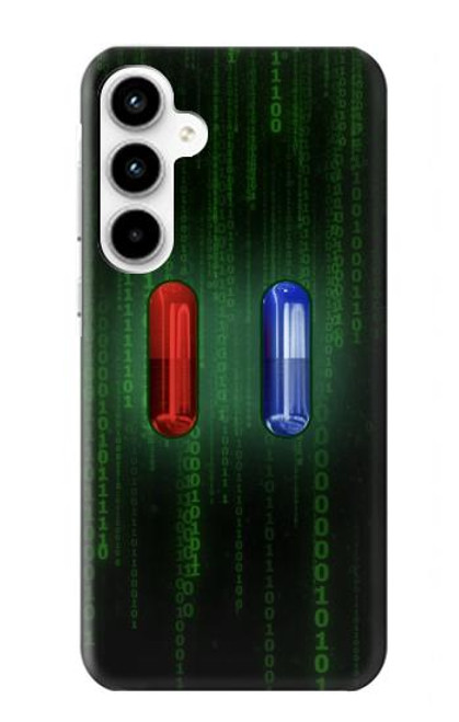 S3816 赤い丸薬青い丸薬カプセル Red Pill Blue Pill Capsule Samsung Galaxy A35 5G バックケース、フリップケース・カバー