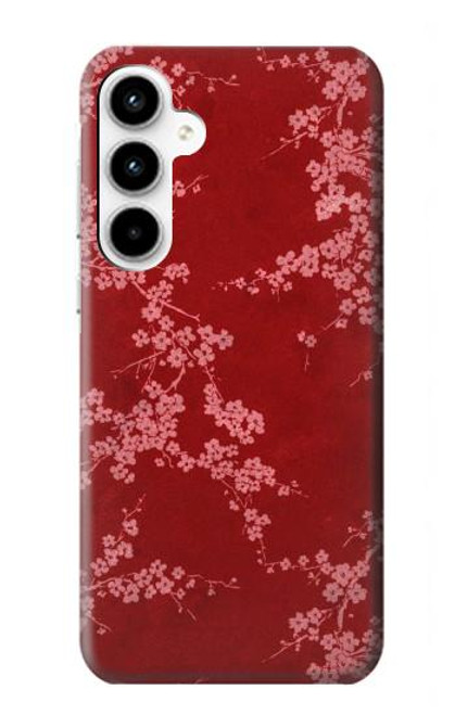 S3817 赤い花の桜のパターン Red Floral Cherry blossom Pattern Samsung Galaxy A35 5G バックケース、フリップケース・カバー
