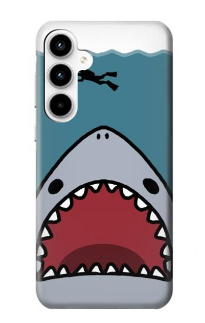 S3825 漫画のサメの海のダイビング Cartoon Shark Sea Diving Samsung Galaxy A35 5G バックケース、フリップケース・カバー