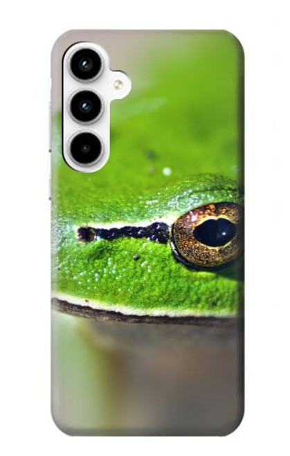 S3845 緑のカエル Green frog Samsung Galaxy A35 5G バックケース、フリップケース・カバー