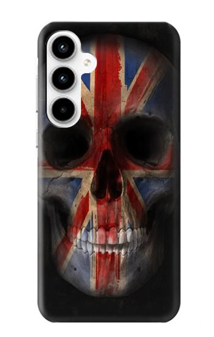 S3848 イギリスの旗の頭蓋骨 United Kingdom Flag Skull Samsung Galaxy A35 5G バックケース、フリップケース・カバー
