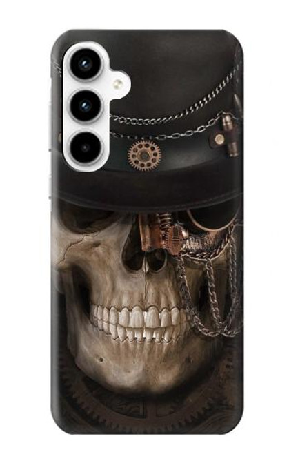 S3852 スチームパンクな頭蓋骨 Steampunk Skull Samsung Galaxy A35 5G バックケース、フリップケース・カバー