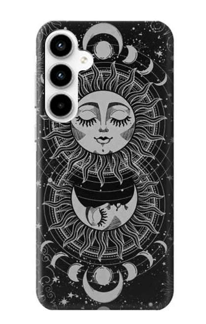S3854 神秘的な太陽の顔三日月 Mystical Sun Face Crescent Moon Samsung Galaxy A35 5G バックケース、フリップケース・カバー