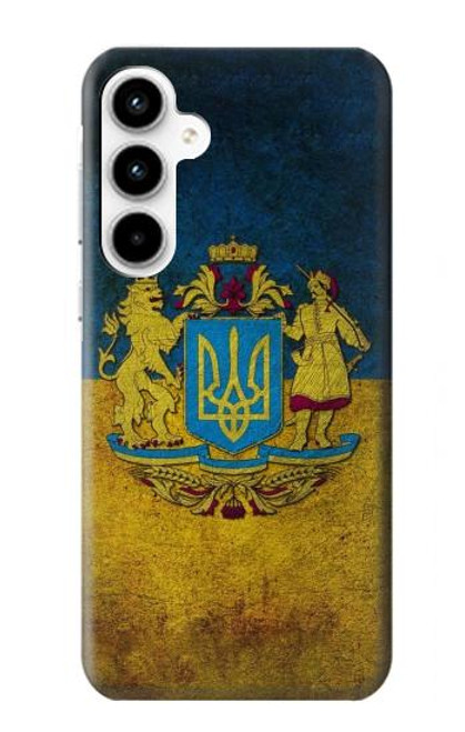 S3858 ウクライナ ヴィンテージ旗 Ukraine Vintage Flag Samsung Galaxy A35 5G バックケース、フリップケース・カバー