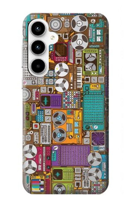 S3879 レトロな音楽の落書き Retro Music Doodle Samsung Galaxy A35 5G バックケース、フリップケース・カバー