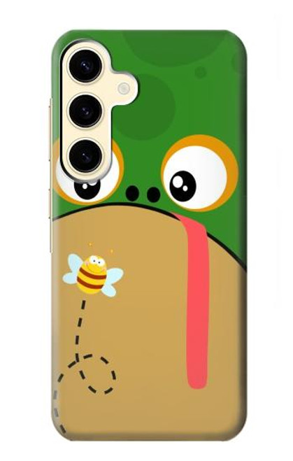 S2765 かわいいカエル ハチ 漫画 Frog Bee Cute Cartoon Samsung Galaxy S24 バックケース、フリップケース・カバー