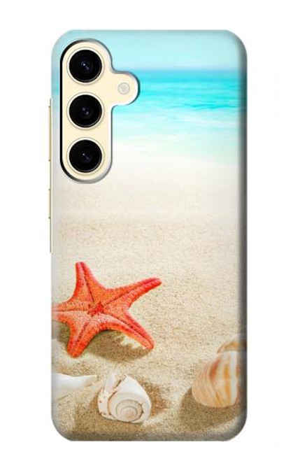 S3212 シーシェルズ・ヒトデ・ビーチ Sea Shells Starfish Beach Samsung Galaxy S24 バックケース、フリップケース・カバー