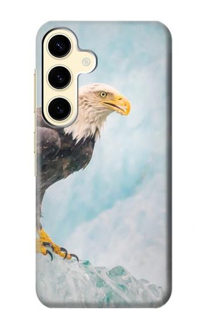 S3843 白頭ワシと氷 Bald Eagle On Ice Samsung Galaxy S24 バックケース、フリップケース・カバー