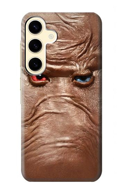 S3940 レザーマッドフェイスグラフィックペイント Leather Mad Face Graphic Paint Samsung Galaxy S24 バックケース、フリップケース・カバー