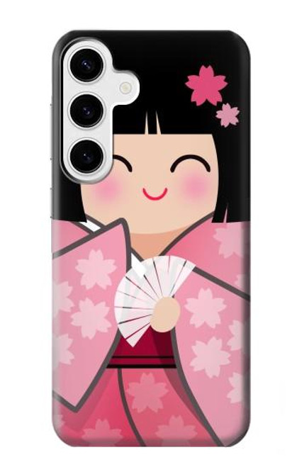 S3042 雛人形 着物桜 Japan Girl Hina Doll Kimono Sakura Samsung Galaxy S24 Plus バックケース、フリップケース・カバー