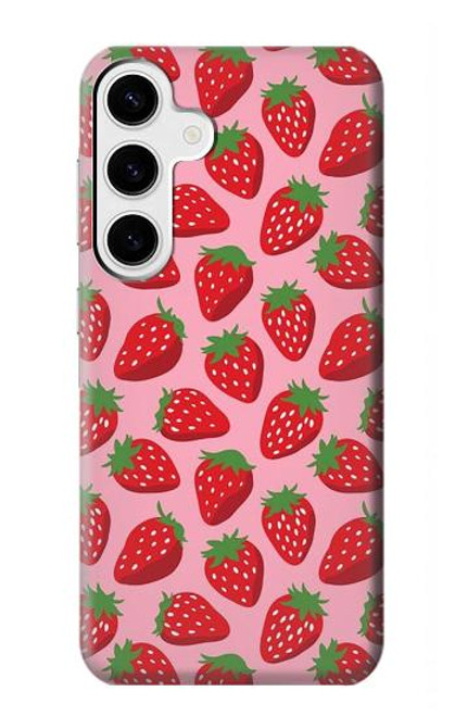 S3719 いちご柄 Strawberry Pattern Samsung Galaxy S24 Plus バックケース、フリップケース・カバー