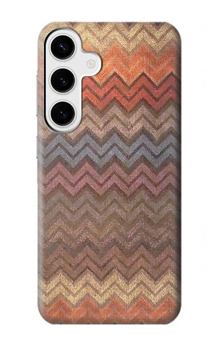 S3752 ジグザグ生地パターングラフィックプリント Zigzag Fabric Pattern Graphic Printed Samsung Galaxy S24 Plus バックケース、フリップケース・カバー