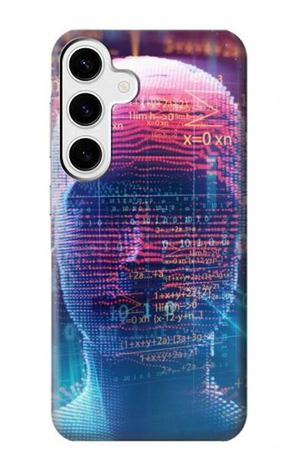 S3800 デジタル人顔 Digital Human Face Samsung Galaxy S24 Plus バックケース、フリップケース・カバー