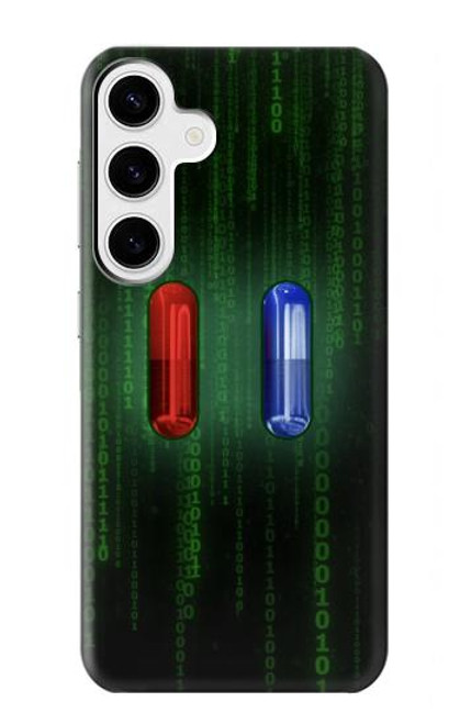 S3816 赤い丸薬青い丸薬カプセル Red Pill Blue Pill Capsule Samsung Galaxy S24 Plus バックケース、フリップケース・カバー