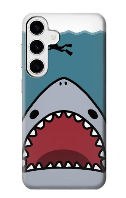 S3825 漫画のサメの海のダイビング Cartoon Shark Sea Diving Samsung Galaxy S24 Plus バックケース、フリップケース・カバー