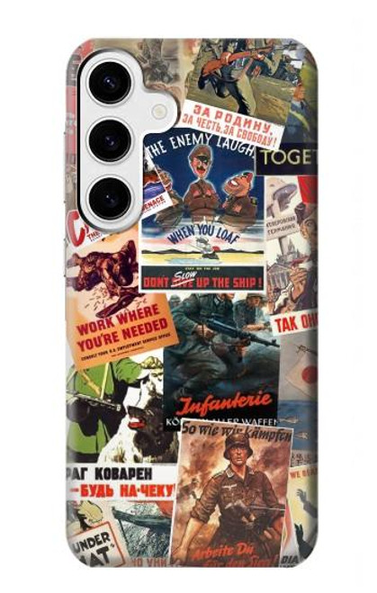 S3905 ビンテージ アーミー ポスター Vintage Army Poster Samsung Galaxy S24 Plus バックケース、フリップケース・カバー