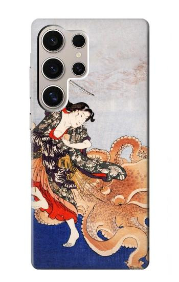 S2496 日本美術歌 歌川国芳 玉取り Japan Art Utagawa Kuniyoshi Tamatori Samsung Galaxy S24 Ultra バックケース、フリップケース・カバー
