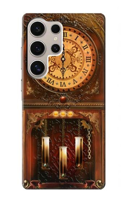 S3174 大きな古時計 Grandfather Clock Samsung Galaxy S24 Ultra バックケース、フリップケース・カバー