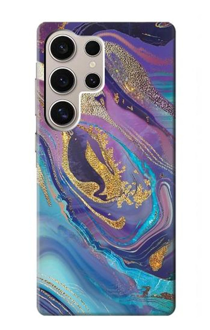 S3676 カラフルな抽象的な大理石の石 Colorful Abstract Marble Stone Samsung Galaxy S24 Ultra バックケース、フリップケース・カバー